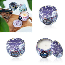 Load image into Gallery viewer,  Eco-friendly soy wax candle in tin packaging