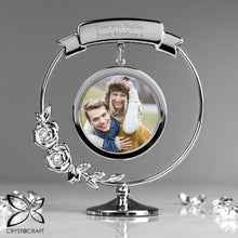 Load image into Gallery viewer, Silver Crystocraft keepsake ornament with photo display
