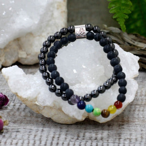 Amethyst and tiger eye bracelet for strength and calm