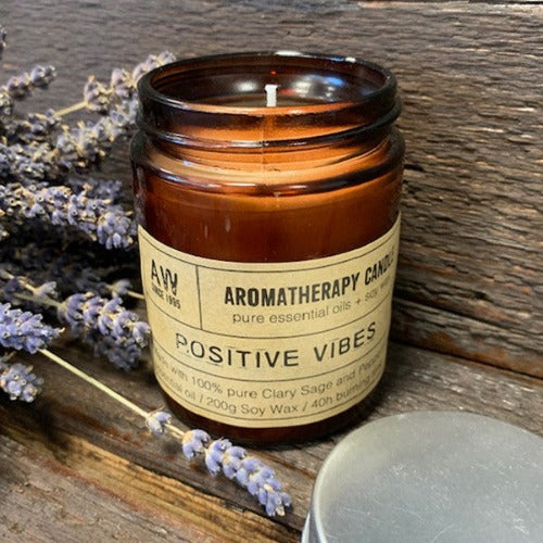 Relaxation candle and essential oil set for stress relief and wellness
