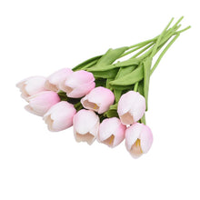 Load image into Gallery viewer, Real touch faux pink  tulip set of 10