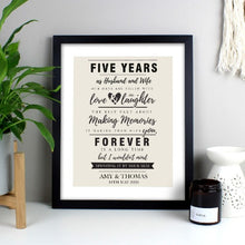 Load image into Gallery viewer, Custom couple name framed anniversary wall art