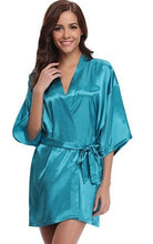 Load image into Gallery viewer, Soft satin robes for bridesmaids with floral wedding decor