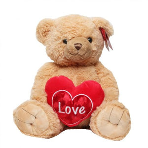 teddy bear with love heart drawing-i love you teddy bear for girlfriend-i love you teddy bear for boyfriend-i love you teddy bear big-matching teddy bears for couples-bear with heart cartoon-30cm Brown Chester Bear with Heart