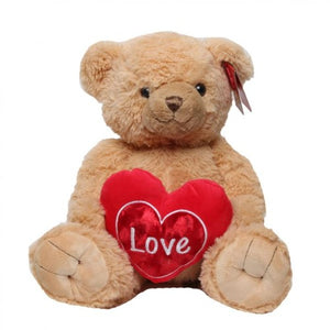 Love Hearts Teddy Bear ¦ 30/25/20cm White/Cream/Brown Bears With Love Heart