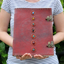 Load image into Gallery viewer, Brown leather notebook with soft cover pages