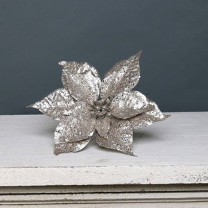 Sparkling champagne poinsettia Christmas tree hanging décor