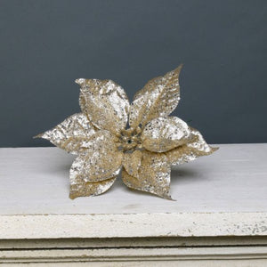 Xmas poinsettia glitter flowers UK festive decorations