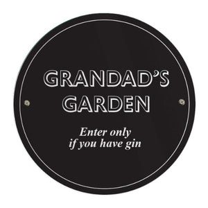 Customised black garden sign for front yard or patio