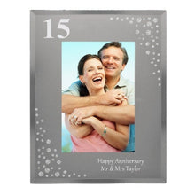 Load image into Gallery viewer, Elegant 4x6 diamante photo frame with custom message. A perfect personalised keepsake for celebrating life’s special moments.