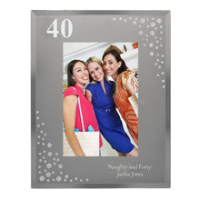 Load image into Gallery viewer, Elegant personalised glass photo frame with diamante finish