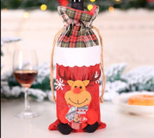 Load image into Gallery viewer, Festive Santa suit cover for red wine bottles