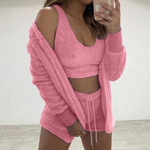 velvet-pajamas-set-tops-shorts-cardigan-nightwear-set-for-women-velvet-pajamas-set-tops-shorts-cardigan-pyjamas-set-for-her-womens-pyjama-sets-women-knitted-3-pieces-set-casual-coral-velvet-pajamas-set-sexy-cardigan-crop-tops-shorts-suit