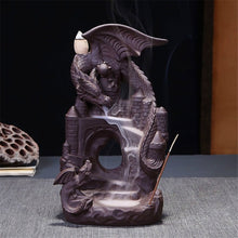 Load image into Gallery viewer, dragon backflow incense burner with color bead and 20pcs cones-backflow incense cones-backflow incense burner uk-backflow incense burner argos-backflow incense burner waterfall-backflow incense burner how to use-unique backflow incense burner