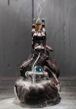 Load image into Gallery viewer, dragon backflow incense burner with color bead and 20pcs cones-backflow incense cones-backflow incense burner uk-backflow incense burner argos-backflow incense burner waterfall-backflow incense burner how to use-unique backflow incense burner