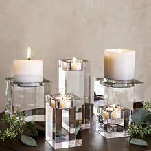 Load image into Gallery viewer, crystal-square-glass-tealight-candles-holder-for-wedding-home-decor-square-glass-candle-holders-uk-square-pillar-candle-holders-square-candle-holders-tall-square-glass-candle-holders