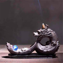 Load image into Gallery viewer, dragon backflow incense burner with color bead and 20pcs cones-backflow incense cones-backflow incense burner uk-backflow incense burner argos-backflow incense burner waterfall-backflow incense burner how to use-unique backflow incense burner