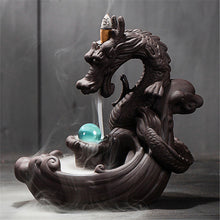 Load image into Gallery viewer, Dragon Backflow Incense Burner with 20pcs Cones ¦ Dragon Incense Burner Backflow