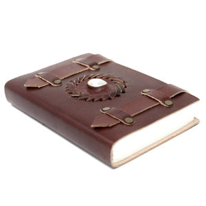 Leather notebook with refillable paper for notes