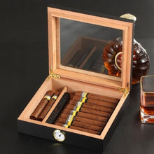 Load image into Gallery viewer, Luxury wooden cigar case for storage with built-in humidity control