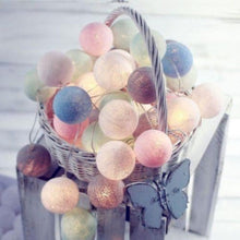 Load image into Gallery viewer, Hanging cotton ball string lights for festive home decoration