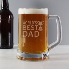 Load image into Gallery viewer, personalised-worlds-best-dad-tankard-personalised-beer-glass-gift-for-dad-personalised-glass-tankard