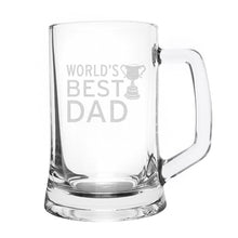 Load image into Gallery viewer, Worlds Best Dad Tankard ¦ Personalised Beer Glass Gift for Dad 