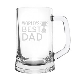 Worlds Best Dad Tankard ¦ Personalised Beer Glass Gift for Dad 