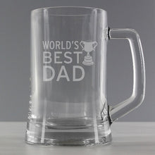 Load image into Gallery viewer, Worlds Best Dad Tankard ¦ Personalised Beer Glass Gift for Dad 