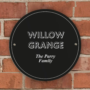 personalised welcome sign outdoor personalised black plaque for house and garden