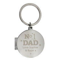 Load image into Gallery viewer, personalised key ring-engraved keyrings-keyrings-personalised photo keyrings-Personalised No1 Dad Photo Keyring ¦ Engraved-Personalized Keyring 