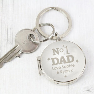 Personalised No1 Dad Photo Keyring-Engraved-Personalized Keyring-personalised key ring-engraved keyrings-keyrings-personalised photo keyrings
