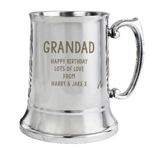 Load image into Gallery viewer, personalised-stainless-steel-tankard-personalised-fathers-day-gift-ideas-personalised-hamper-beer-gifts-for-men-fathers-day-gifts-for-grandad