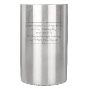 Personalised Stainless Steel Ice Bucket Wine Cooler ¦ Engraved any Message
