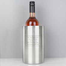 Load image into Gallery viewer, Personalised Stainless Steel Ice Bucket Wine Cooler ¦ Engraved any Message 