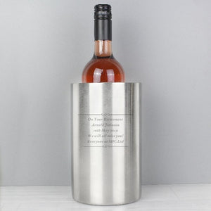 Personalised Stainless Steel Ice Bucket Wine Cooler ¦ Engraved any Message 