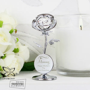 Personalised Swarovski Swirls & Hearts Crystocraft Rose Ornament Gift A Wine Lovers