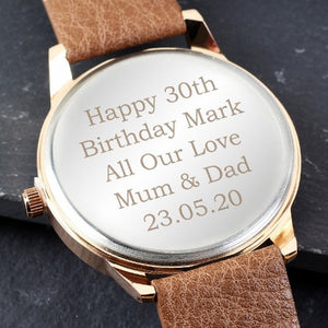 Personalised Men's Rose Gold Tone Watch with Box ¦ Gifts for Him