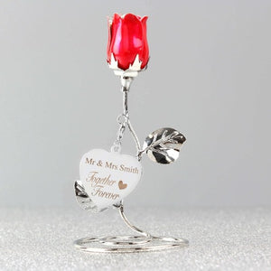 rose in memory of my cat-rose called james-is there a rose called peter-name a rose in memory of someone uk-red rose names-rose identifier uk-bride and groom rose gift-Personalised Together Forever Red Rose Bud Ornament-Together Forever