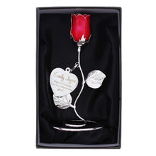 Load image into Gallery viewer, rose in memory of my cat-rose called james-is there a rose called peter-name a rose in memory of someone uk-red rose names-rose identifier uk-bride and groom rose gift-Personalised Together Forever Red Rose Bud Ornament-Together Forever