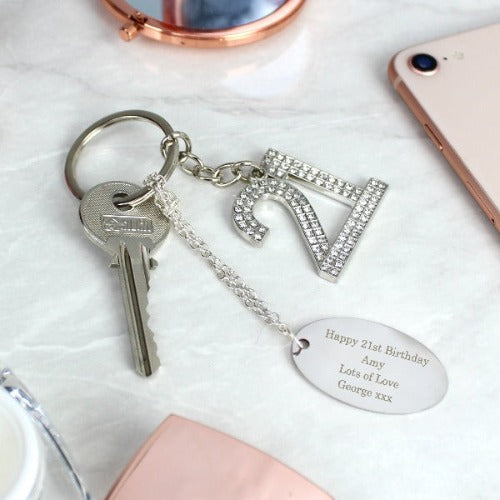 personalised-free-text-diamante-21-keyring-engraved-personalized-keyring-21-st-birthday-gifts