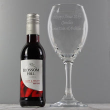 Load image into Gallery viewer, Personalised Wine Glass with Red Wine Bottle Gift Set Box 