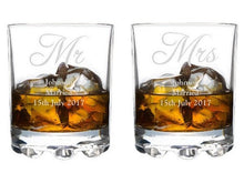 Load image into Gallery viewer, Personalised Mr &amp; Mrs Pair of Tumblers ¦ Wedding Gifts for Couples 