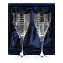 Load image into Gallery viewer, personalised-wine-glasses-set-for-couples-send-personalized-gift-cheers-wine-glasses-box-gift-set-silk-box-gift