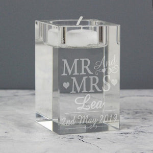 personalised-mr-mrs-glass-tea-light-candle-holder-glass-tea-light-candle-holder-personalised-gifts-congratulations-gifts-mr-mrs-gift-wedding-anniversary-new-home-tea-light-holder-glass-candle-glass-holder