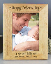 Load image into Gallery viewer, Personalised Happy Father&#39;s Day Wooden Photo Frame ¦ Father&#39;s Day Gift Ideas UK 