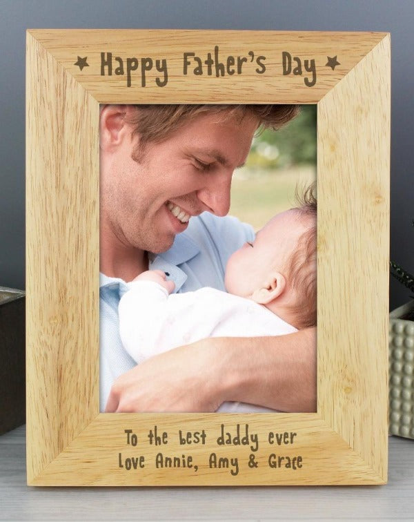 Personalised Happy Father's Day Wooden Photo Frame ¦ Father's Day Gift Ideas UK 