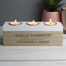 Load image into Gallery viewer, personalised-classic-triple-tea-light-box-gift-for-couples-personalised-gifts-personalised-tea-lights-personalised-classic-triple-tea-light-box-named-candle-holders-candle-holders-with-initials