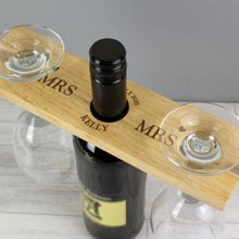 Load image into Gallery viewer, personalised-married-couple-wine-glass-rack-bottle-butler-gifts-set-unique-gifts-for-couples-presents-ideas-personalised-barware-kitchen-accessories-for-married-couples
