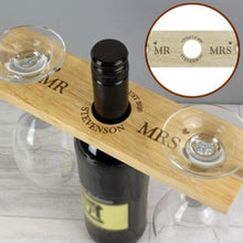 Load image into Gallery viewer, personalised-married-couple-wine-glass-rack-bottle-butler-gifts-set-unique-gifts-for-couples-presents-ideas-personalised-barware-kitchen-accessories-for-married-couples